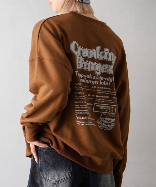 SpRay（スプレイ）の「ハンバーガーおばけスウェット（スウェット・レディース・スミクロ/ワイン/グレー/ブロンズ/アイボリー・FREE）」の5枚目の写真