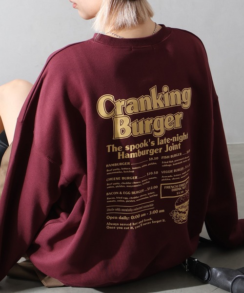 SpRay（スプレイ）の「ハンバーガーおばけスウェット（スウェット・レディース・スミクロ/ワイン/グレー/ブロンズ/アイボリー・FREE）」の4枚目の写真