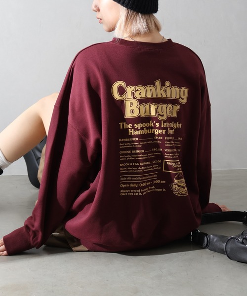 SpRay（スプレイ）の「ハンバーガーおばけスウェット（スウェット・レディース・スミクロ/ワイン/グレー/ブロンズ/アイボリー・FREE）」の6枚目の写真
