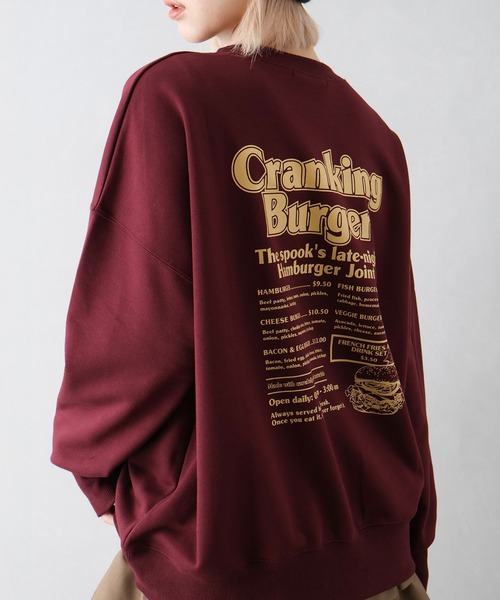 SpRay（スプレイ）の「ハンバーガーおばけスウェット（スウェット・レディース・スミクロ/ワイン/グレー/ブロンズ/アイボリー・FREE）」の7枚目の写真