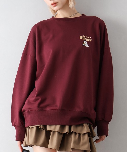 SpRay（スプレイ）の「ハンバーガーおばけスウェット（スウェット・レディース・スミクロ/ワイン/グレー/ブロンズ/アイボリー・FREE）」の11枚目の写真