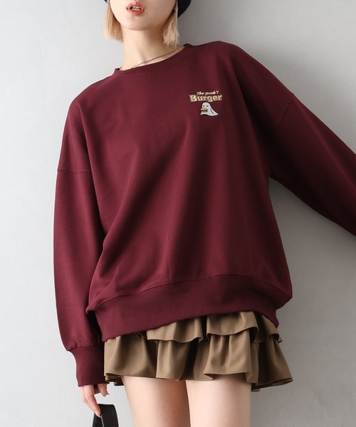 SpRay（スプレイ）の「ハンバーガーおばけスウェット（スウェット・レディース・スミクロ/ワイン/グレー/ブロンズ/アイボリー・FREE）」の12枚目の写真