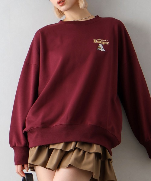 SpRay（スプレイ）の「ハンバーガーおばけスウェット（スウェット・レディース・スミクロ/ワイン/グレー/ブロンズ/アイボリー・FREE）」の13枚目の写真