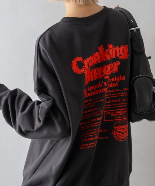 SpRay（スプレイ）の「ハンバーガーおばけスウェット（スウェット・レディース・スミクロ/ワイン/グレー/ブロンズ/アイボリー・FREE）」の16枚目の写真