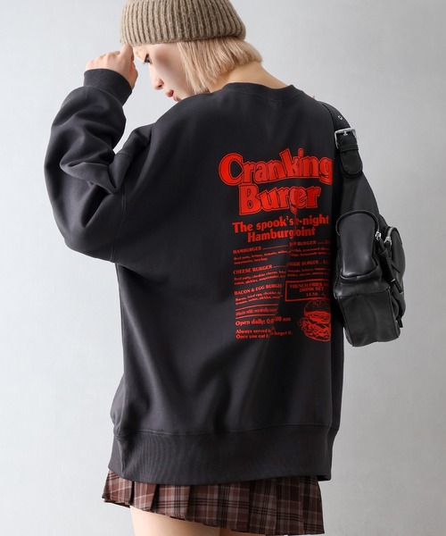 SpRay（スプレイ）の「ハンバーガーおばけスウェット（スウェット・レディース・スミクロ/ワイン/グレー/ブロンズ/アイボリー・FREE）」の17枚目の写真