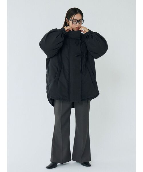 LAGUNAMOON(ラグナムーン)の「ストリングディティールミドルダウン(ダウンジャケット/コート・レディース・ブラウン/アイボリー/ブラック・FREE)」の7枚目の写真