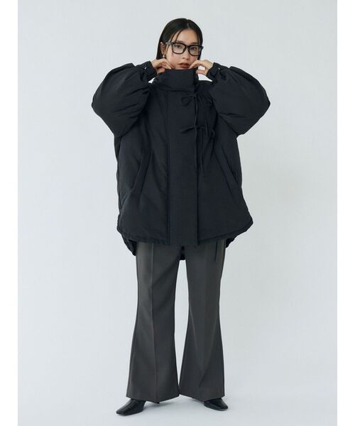 LAGUNAMOON(ラグナムーン)の「ストリングディティールミドルダウン(ダウンジャケット/コート・レディース・ブラウン/アイボリー/ブラック・FREE)」の8枚目の写真