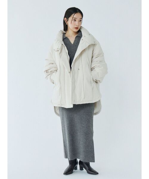 LAGUNAMOON(ラグナムーン)の「ストリングディティールミドルダウン(ダウンジャケット/コート・レディース・ブラウン/アイボリー/ブラック・FREE)」の10枚目の写真