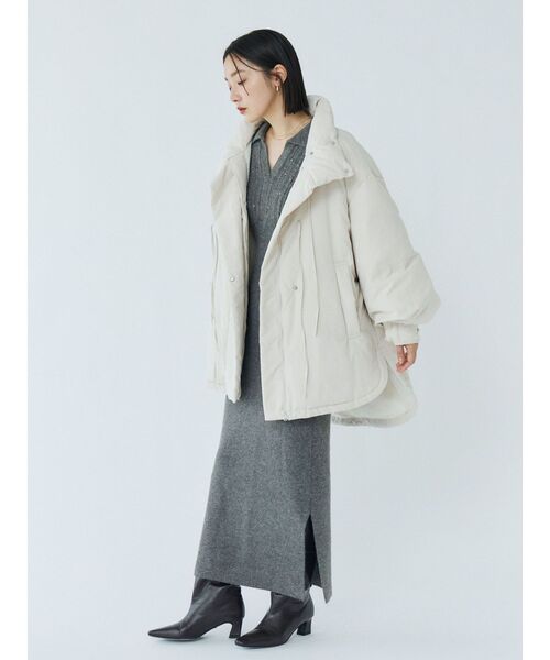 LAGUNAMOON(ラグナムーン)の「ストリングディティールミドルダウン(ダウンジャケット/コート・レディース・ブラウン/アイボリー/ブラック・FREE)」の12枚目の写真