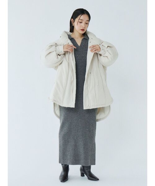 LAGUNAMOON(ラグナムーン)の「ストリングディティールミドルダウン(ダウンジャケット/コート・レディース・ブラウン/アイボリー/ブラック・FREE)」の13枚目の写真