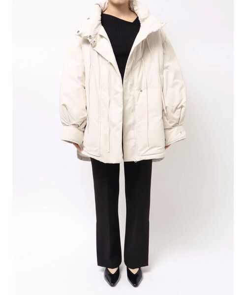 LAGUNAMOON（ラグナムーン）の「ストリングディティールミドルダウン（ダウンジャケット/コート・レディース・ブラウン/アイボリー/ブラック・FREE）」の9枚目の写真