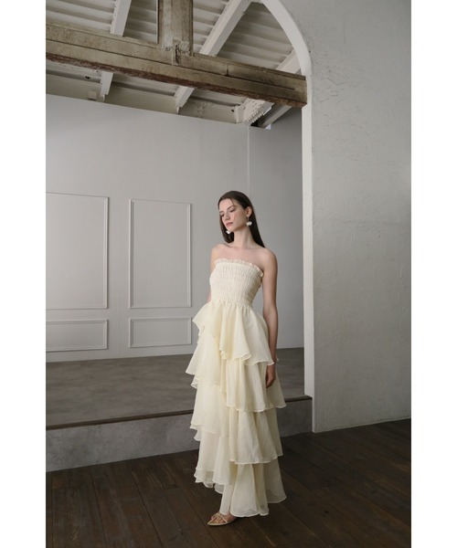 celon(セロン)の「frilly tiered dress(ドレス・レディース・アイボリー/ブラック/グレー/ブラウン・FREE)」の12枚目の写真