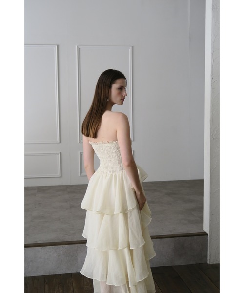 celon(セロン)の「frilly tiered dress(ドレス・レディース・アイボリー/ブラック/グレー/ブラウン・FREE)」の10枚目の写真