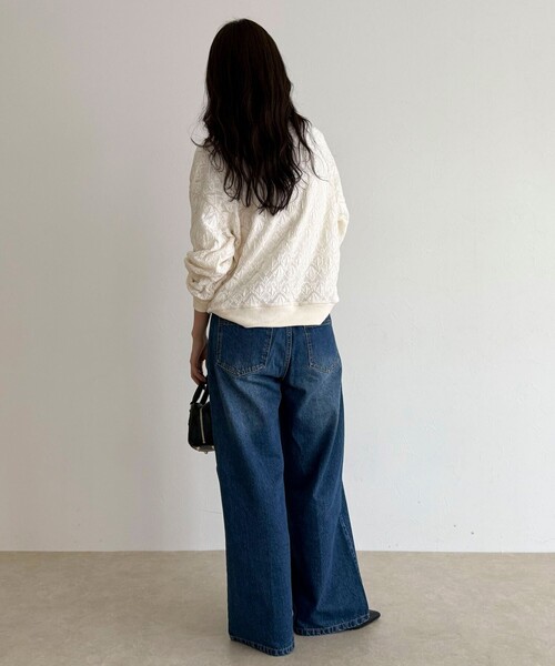 fredy emue（フレディエミュ）の「【大人気！春に即完売したアイテム】ストレッチレースプルオーバー（Tシャツ/カットソー・レディース・ブラック/オフホワイト・38）」の5枚目の写真