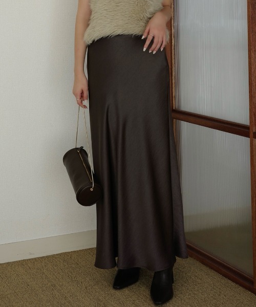 サテンナロースカート（スカート）｜anuans（アニュアンス）の