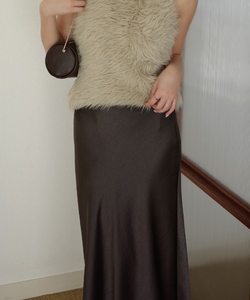 anuans（アニュアンス）の「【XSサイズあり】サテンナロースカート（スカート・レディース・ブラック/ホワイト系その他/ブラウン系その他/ピンク系その他・SMALL/MEDIUM/X-SMALL）」の19枚目の写真