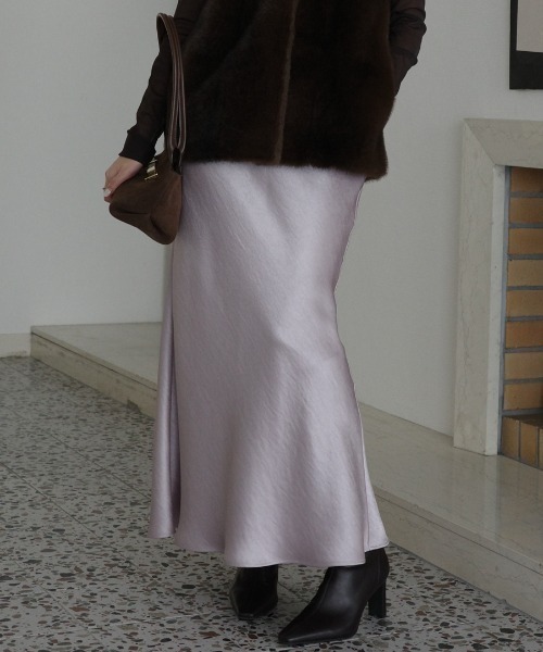 anuans スカート サテンナロースカート レディース anuans｜サテンナロースカート | Rakuten Fashion(楽天