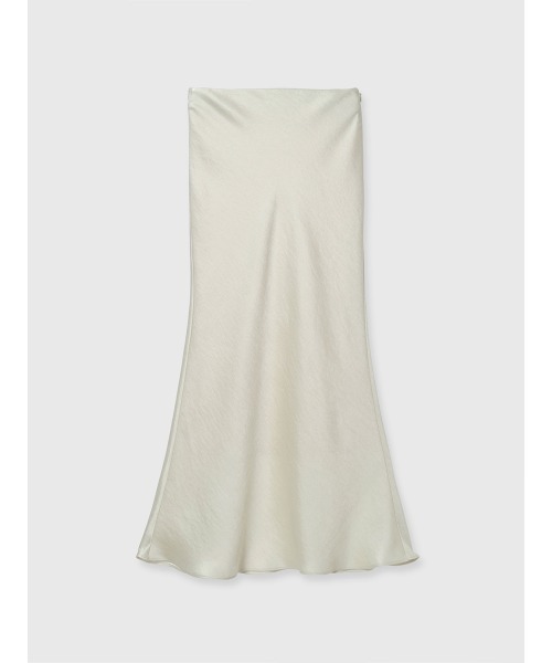 anuans アニュアンス サテンナロースカート アイボリー X-SMALL キュプラサテンナロースカート（スカート）｜anuans（ア