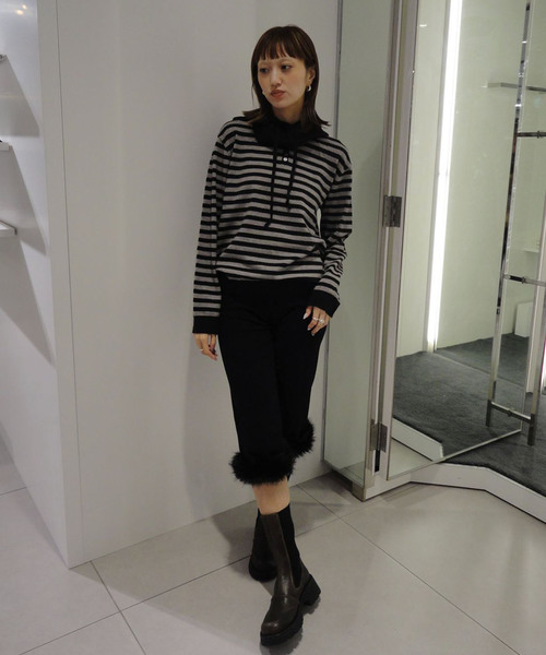 Oriens JOURNAL STANDARD（オリエンス ジャーナルスタンダード）の「バラクラバセットニット（ニット/セーター・レディース・ブラック/パープル・FREE）」の3枚目の写真