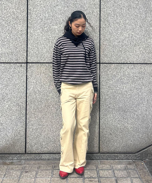 Oriens JOURNAL STANDARD（オリエンス ジャーナルスタンダード）の「バラクラバセットニット（ニット/セーター・レディース・ブラック/パープル・FREE）」の5枚目の写真