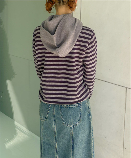 Oriens JOURNAL STANDARD（オリエンス ジャーナルスタンダード）の「バラクラバセットニット（ニット/セーター・レディース・ブラック/パープル・FREE）」の10枚目の写真