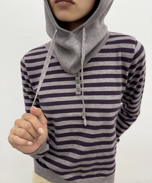 Oriens JOURNAL STANDARD（オリエンス ジャーナルスタンダード）の「バラクラバセットニット（ニット/セーター・レディース・ブラック/パープル・FREE）」の14枚目の写真