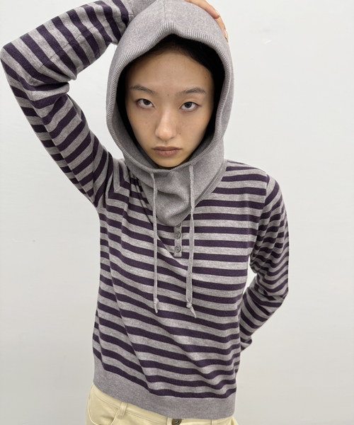 Oriens JOURNAL STANDARD（オリエンス ジャーナルスタンダード）の「バラクラバセットニット（ニット/セーター・レディース・ブラック/パープル・FREE）」の19枚目の写真