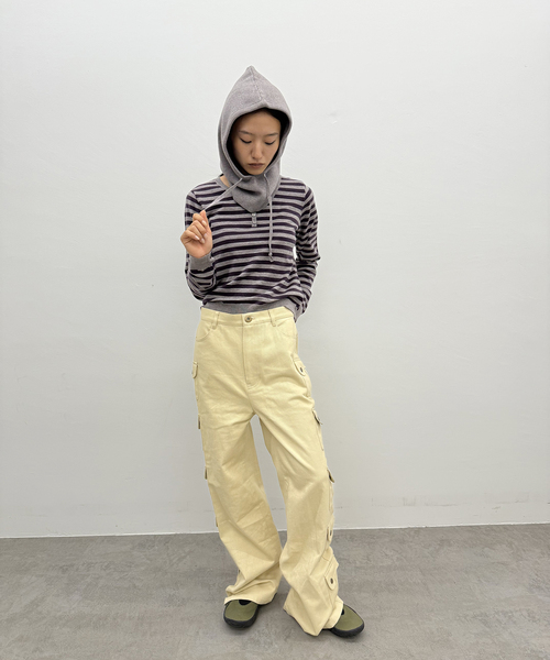 Oriens JOURNAL STANDARD（オリエンス ジャーナルスタンダード）の「バラクラバセットニット（ニット/セーター・レディース・ブラック/パープル・FREE）」の20枚目の写真