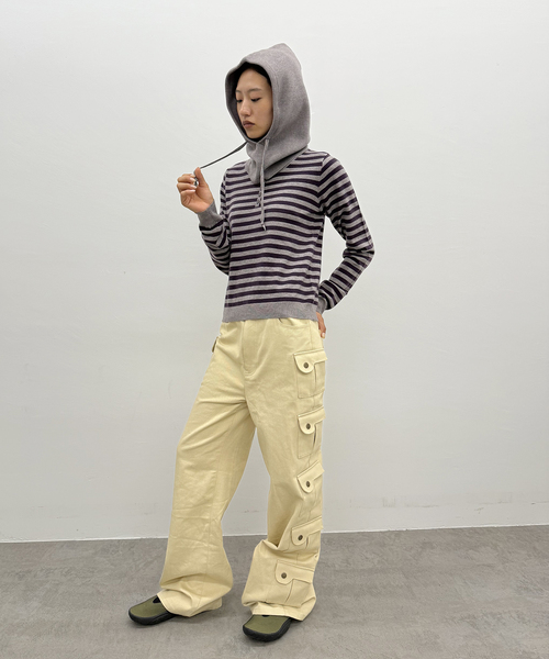 Oriens JOURNAL STANDARD（オリエンス ジャーナルスタンダード）の「バラクラバセットニット（ニット/セーター・レディース・ブラック/パープル・FREE）」の21枚目の写真