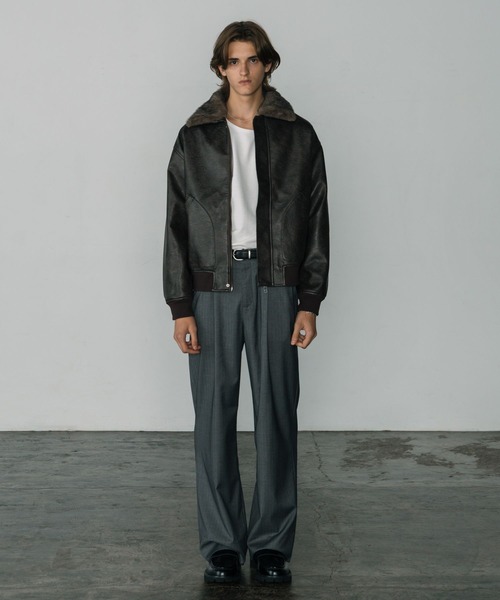 LURAKU（ルラク）の「【LURAKU】Synthetic Leather Fur Collar Jacket