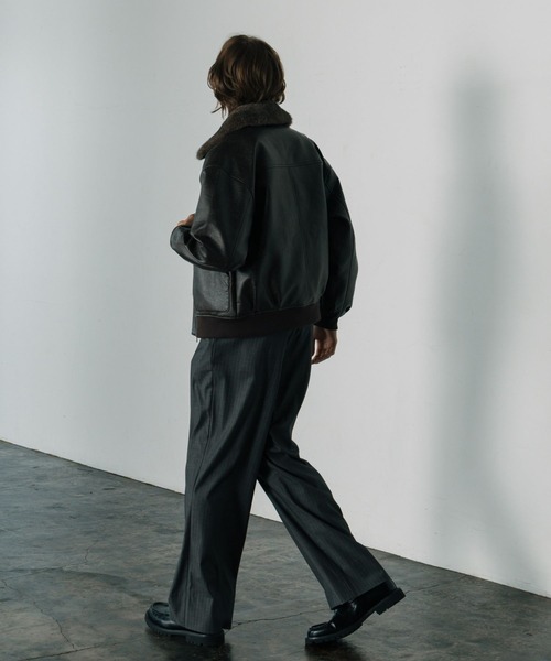 LURAKU（ルラク）の「【LURAKU】Synthetic Leather Fur Collar Jacket