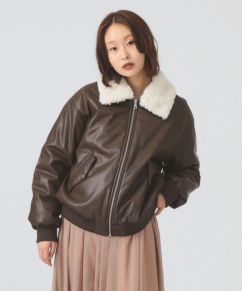 セール】フェイクレザー ナカワタボマー ブルゾン（ブルゾン）｜Ray