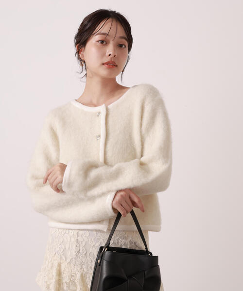 PROPORTION BODY DRESSING（プロポーションボディドレッシング）の「シャギーニットジャケット / 1215274003（カーディガン/ボレロ・レディース・オフホワイト/ベージュ系その他・FREE）」の4枚目の写真