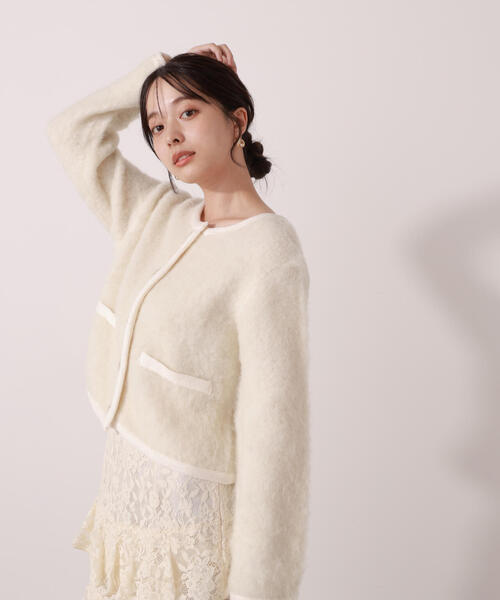 PROPORTION BODY DRESSING（プロポーションボディドレッシング）の「シャギーニットジャケット / 1215274003（カーディガン/ボレロ・レディース・オフホワイト/ベージュ系その他・FREE）」の6枚目の写真