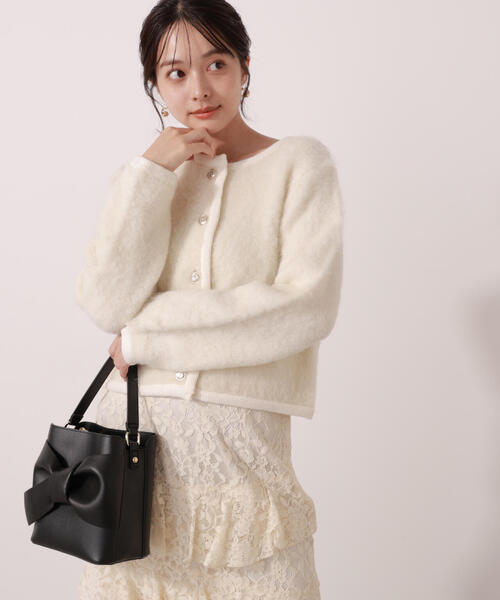 PROPORTION BODY DRESSING（プロポーションボディドレッシング）の「シャギーニットジャケット / 1215274003（カーディガン/ボレロ・レディース・オフホワイト/ベージュ系その他・FREE）」の7枚目の写真