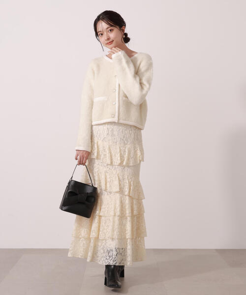 PROPORTION BODY DRESSING（プロポーションボディドレッシング）の「シャギーニットジャケット / 1215274003（カーディガン/ボレロ・レディース・オフホワイト/ベージュ系その他・FREE）」の8枚目の写真