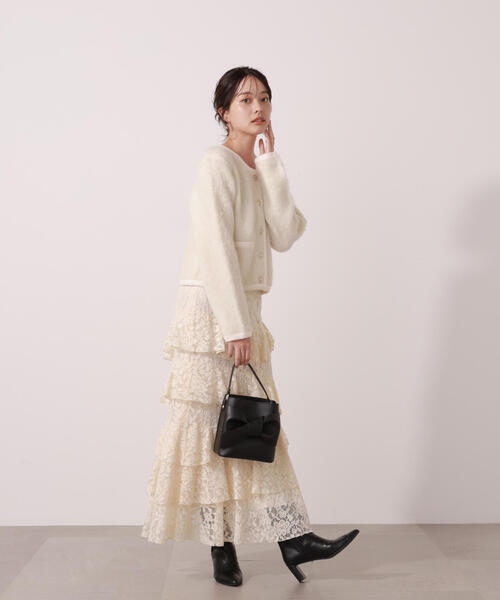 PROPORTION BODY DRESSING（プロポーションボディドレッシング）の「シャギーニットジャケット / 1215274003（カーディガン/ボレロ・レディース・オフホワイト/ベージュ系その他・FREE）」の10枚目の写真