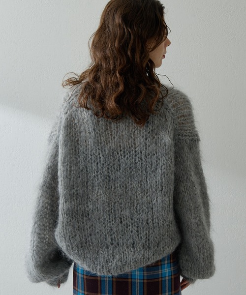 Whim Gazette（ウィムガゼット）の「ハンドクルーニットプルオーバー（ニット/セーター・レディース・ライトグレー/スカイブルー/ベビーピンク・FREE）」の10枚目の写真