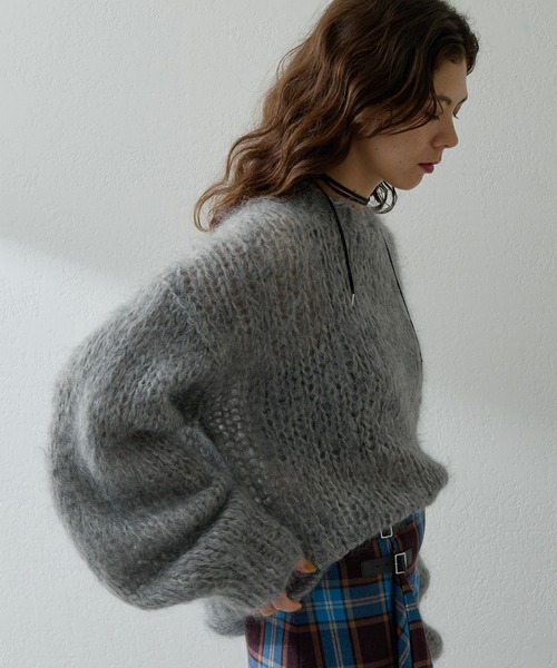 Whim Gazette（ウィムガゼット）の「ハンドクルーニットプルオーバー（ニット/セーター・レディース・ライトグレー/スカイブルー/ベビーピンク・FREE）」の11枚目の写真