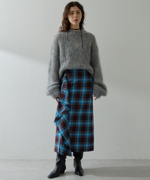 whim gazette ウィムガゼット　クルーネックニットプルオーバー ウィムガゼット Whim Gazette ハンドクルーニットプルオーバー