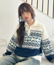 ノルディック柄ニット」に該当するニット/セーター（ウール・ニット