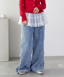 mul.（ムル）の「PT　ワイドフリンジデニムパンツ（デニムパンツ）」