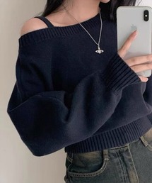 STAY MOTION | 【WEB限定】ワンショルダーニットトップス［韓国ファッション カジュアル］≪AW新作≫(ニット/セーター)