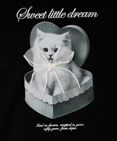URBAN CHERRY（アーバンチェリー）の「【CHIPIE/シピ】オーバーサイズシアーリボンキャットプリントミニワンピース（ワンピース・キッズ・グレー/ホワイト/ブラック・130cm/150cm/140cm/120cm/110cm）」の7枚目の写真