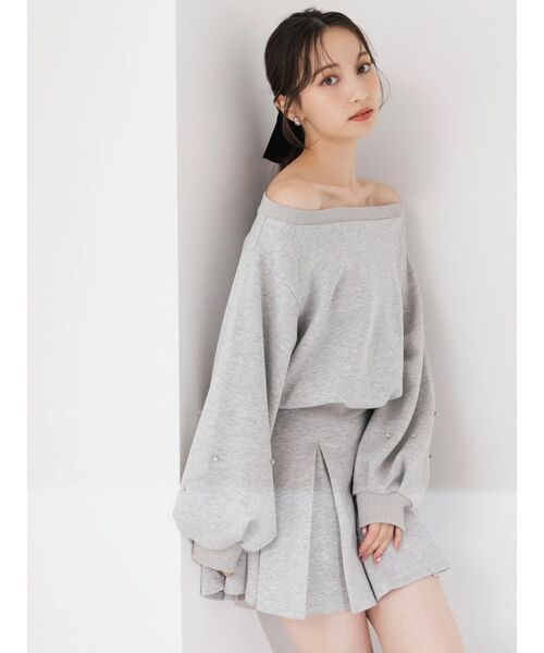 dazzlin（ダズリン）の「ボックスプリーツカットミニスカート（スカート・レディース・ブラック/オフホワイト/グレー・SMALL/MEDIUM）」の6枚目の写真