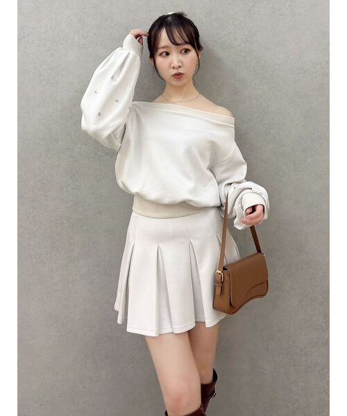 dazzlin（ダズリン）の「ボックスプリーツカットミニスカート（スカート・レディース・ブラック/オフホワイト/グレー・SMALL/MEDIUM）」の8枚目の写真