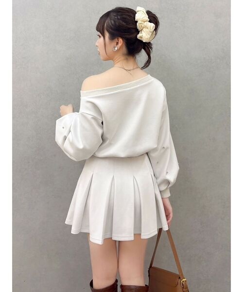 dazzlin（ダズリン）の「ボックスプリーツカットミニスカート（スカート・レディース・ブラック/オフホワイト/グレー・SMALL/MEDIUM）」の9枚目の写真