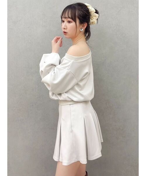 dazzlin（ダズリン）の「ボックスプリーツカットミニスカート（スカート・レディース・ブラック/オフホワイト/グレー・SMALL/MEDIUM）」の10枚目の写真