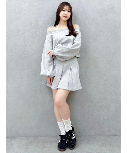 dazzlin（ダズリン）の「ボックスプリーツカットミニスカート（スカート・レディース・ブラック/オフホワイト/グレー・SMALL/MEDIUM）」の17枚目の写真