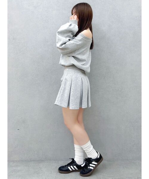 dazzlin（ダズリン）の「ボックスプリーツカットミニスカート（スカート・レディース・ブラック/オフホワイト/グレー・SMALL/MEDIUM）」の18枚目の写真